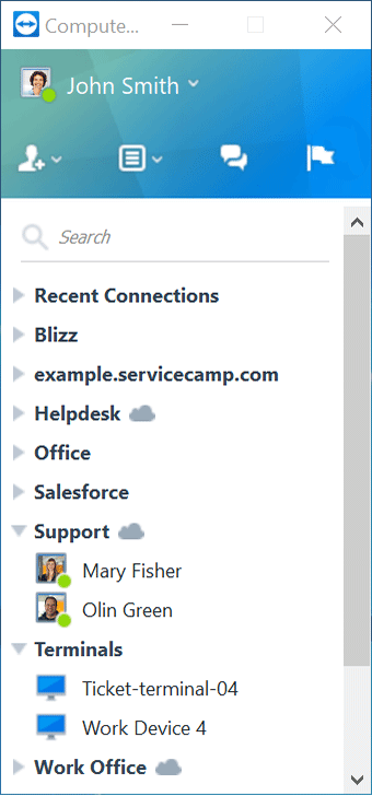 Conecte-se com seus contatos e computadores com um único clique.