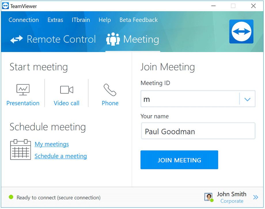 Configure reuniões ou participe de apresentações online.